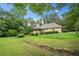Back of house with green lawn and lovely landscaping at 2140 Old Orchard Lane Ln, Canton, GA 30114