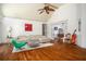 Bright and airy living room with vaulted ceilings and hardwood floors at 2355 Quail Creek Ter, Buford, GA 30519