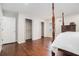 Main bedroom featuring hardwood floors, closet, and views of the backyard at 1691 Houghton N Ct, Atlanta, GA 30338