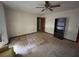 Bedroom featuring carpet flooring, a ceiling fan and a bookshelf at 4819 Coppedge Trl, Peachtree Corners, GA 30096
