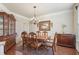 Elegant dining room featuring hardwood floors, a chandelier, and classic furnishings at 218 Ballymore Lane Ln, Acworth, GA 30102