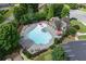 An aerial view of the community pool with lounge chairs and umbrellas at 218 Ballymore Lane Ln, Acworth, GA 30102