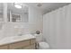 Bathroom with tile flooring, neutral vanity, and a shower with curtain at 3236 Henderson Mill Rd # 1, Chamblee, GA 30341