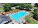 An aerial view of the pristine community pool area at 5385 Spotted Fawn Ct, Suwanee, GA 30024