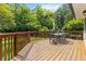 Spacious back deck perfect for entertaining, with ample seating and lush greenery views at 2628 Tanglewood Rd, Decatur, GA 30033