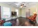 Inviting living room with coffered ceilings, hardwood floors, and bright natural light at 2628 Tanglewood Rd, Decatur, GA 30033