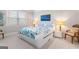 Inviting bedroom with a large window providing natural light and a comfortable bed with a stylish blue leaf patterned duvet at 113 Overlook Ridge Way Way, Canton, GA 30114