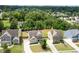 Aerial view of neighborhood featuring homes with lush landscaping and mature trees at 207 Cross Rd, Acworth, GA 30102