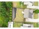 Bird's eye view of home with a spacious backyard, patio, and well-maintained lawn at 207 Cross Rd, Acworth, GA 30102