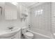 Bathroom features subway tile in the shower/tub combination and single sink vanity at 1355 Euclid Ne Ave # A8, Atlanta, GA 30307