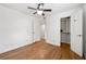 Large bedroom with hardwood floors and large closet at 1355 Euclid Ne Ave # A8, Atlanta, GA 30307