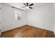Bedroom with hardwood floors, one window, and a ceiling fan at 1355 Euclid Ne Ave # A8, Atlanta, GA 30307