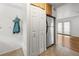 Cozy entry with tile floors, coat storage and refrigerator close to a light-filled living area at 1355 Euclid Ne Ave # A8, Atlanta, GA 30307