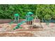 Inviting community playground featuring slides, swings, and climbing structures on a mulch surface at 6403 Queens Court Trce, Mableton, GA 30126