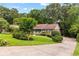 Landscaped front yard with mature trees and charming one story home at 621 Windgrove Se Dr, Marietta, GA 30067