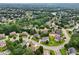 Wide angle aerial view of the community with lush trees throughout the neighborhood at 3595 Millwater Xing, Dacula, GA 30019