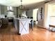 Stylish kitchen with gray cabinets, island, and stainless steel appliances at 747 Dogwood Cir, Norcross, GA 30071