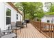 Spacious wooden back deck with outdoor dining set, great for entertaining guests at 2086 Harold Se Ave, Smyrna, GA 30080