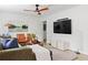 Stylish living room featuring modern furnishings, wood floors, and a shiplap accent wall at 2086 Harold Se Ave, Smyrna, GA 30080