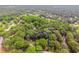Aerial view of property at 3156 Laurel Way, Snellville, GA, surrounded by mature trees, as outlined in blue at 3156 Laurel Way, Snellville, GA 30078