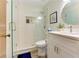 Bright bathroom featuring a glass shower, updated vanity, and modern fixtures at 4920 Tremont Ne Dr, Marietta, GA 30066