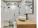 Contemporary bathroom features a glass shower and sleek fixtures at 121 Fairway Overlook, Woodstock, GA 30188