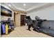Finished basement space featuring a sauna and home gym setup at 121 Fairway Overlook, Woodstock, GA 30188