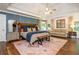 Spacious main bedroom featuring trey ceilings, wooden floors, stylish decor, and lots of natural light at 210 Hunters Vw, Roswell, GA 30075