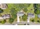 Overhead shot of property with a paved driveway, mature trees, and meticulously maintained landscaping at 3158 Crestmont Nw Way, Kennesaw, GA 30152