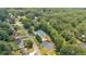 Birds eye view featuring a community pool and tennis courts surrounded by lush greenery at 3158 Crestmont Nw Way, Kennesaw, GA 30152
