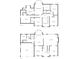 Detailed floor plan showcasing layout of two floors, including bedrooms, kitchen, living spaces, and garage at 3158 Crestmont Nw Way, Kennesaw, GA 30152
