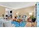 Cozy living room with comfortable seating, decorative rug, and views into adjacent rooms at 3158 Crestmont Nw Way, Kennesaw, GA 30152