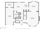 First floor blueprint displaying the layout of the kitchen, living room, and garage at 5107 Rails Way, Norcross, GA 30071
