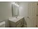 Bathroom featuring a sink with vanity, neutral wall color, and a full mirror at 3781 Deercreek Dr, Powder Springs, GA 30127