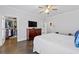 Bright main bedroom with hardwood floors, ceiling fan, large closet and ensuite bathroom at 18 Peachtree Ne Ave # 5, Atlanta, GA 30305