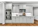 Well-equipped kitchen featuring stainless steel appliances, white cabinets, and hardwood floors at 2845 Aquitania Ln, Cumming, GA 30040