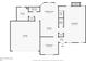 First floor plan featuring a kitchen, living room, dining room, and garage layout at 684 Doe Lane Ln, Loganville, GA 30052