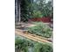 Backyard featuring raised garden beds ready for planting, offering space for growing fresh produce at 1438 Salem Dr, Alpharetta, GA 30009