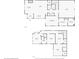 This floor plan shows layouts of the first and second floor, including living room, bedrooms and bathrooms at 185 Central Ave, Fayetteville, GA 30214