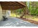 Spacious back patio with a covered deck above, providing a relaxing outdoor space with backyard access at 2873 Hilton Nw Cir, Kennesaw, GA 30152