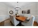 Formal dining room featuring wainscoting, modern lighting, and seating for six at 4544 Cavallon Nw Way, Acworth, GA 30101