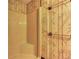Bathroom with patterned wallpaper and shower with mounted towel racks at 3700 Tom Brewer Rd, Loganville, GA 30052