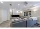 Basement rec room with projector screen, comfortable seating and recessed lighting at 4310 Granby Way, Marietta, GA 30062