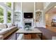 Bright living room features built-in shelving, a fireplace with mantle, and a large window at 4310 Granby Way, Marietta, GA 30062