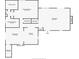 Main level floorplan features primary bedroom, bathroom, kitchen, living room, dining room, and entry at 6486 Aquila Dr, Morrow, GA 30260