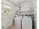 Functional laundry room with shelving and appliances at 2826 Summit Ridge Dr, Marietta, GA 30066