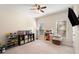 Neutral bedroom with ceiling fan and lots of storage space at 2740 Greymont Ct, Cumming, GA 30041