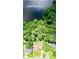 Beautiful aerial view of the home nestled among lush trees near Lake Peachtree at 115 Edgewater Way, Peachtree City, GA 30269