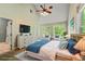 Spacious main bedroom with vaulted ceiling, ample natural light and luxury finishes at 115 Edgewater Way, Peachtree City, GA 30269