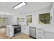Modern kitchen featuring stainless steel appliances, white cabinets, and sleek countertops at 1400 North Avenue Nw, Atlanta, GA 30318